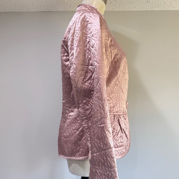 BANANA REPUBLIC Vintage Pink Quilted Silk Jacket - Picture 4 of 9